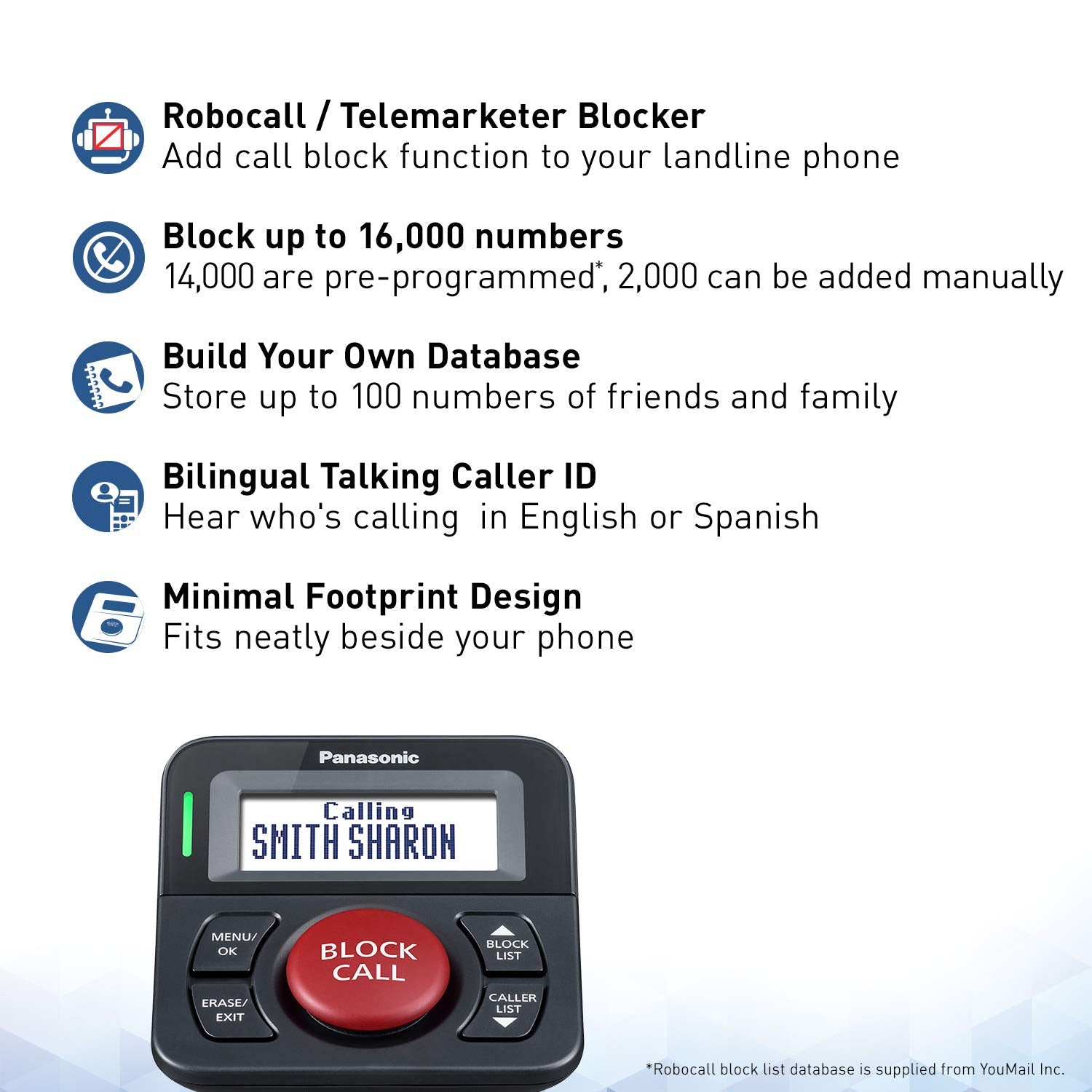 Panasonic Call Blocker For Landline Phones | Home Phone Auto Call Block Kx Tga710B